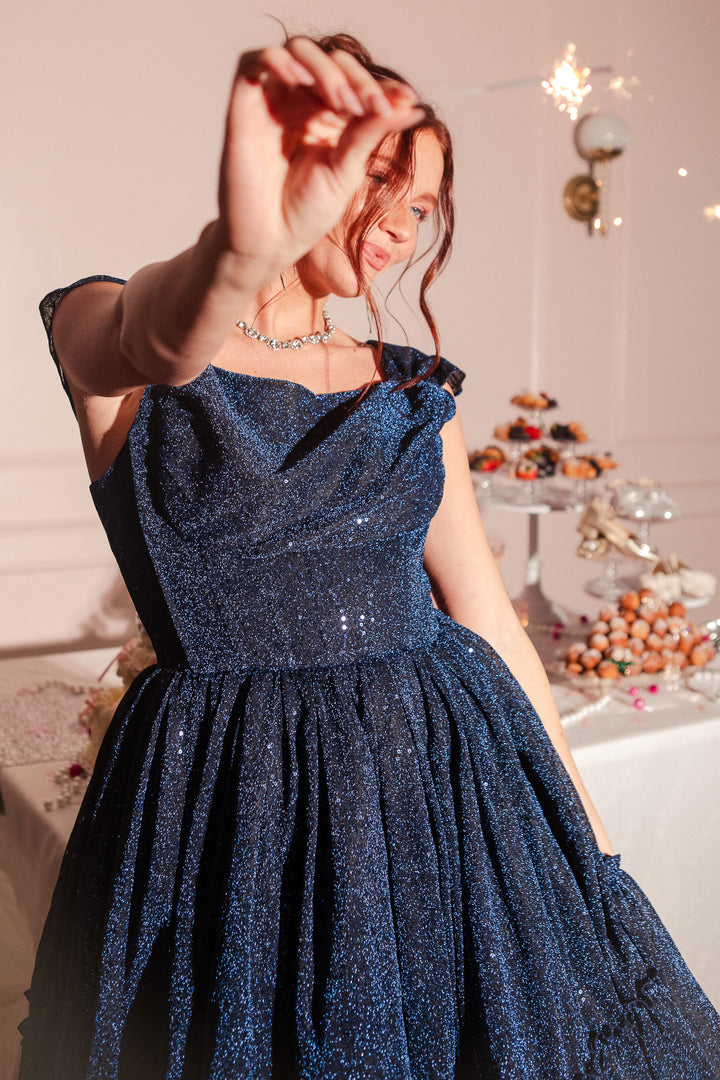 I Feel Pretty Dress in Navy Sequin - FINAL SALE