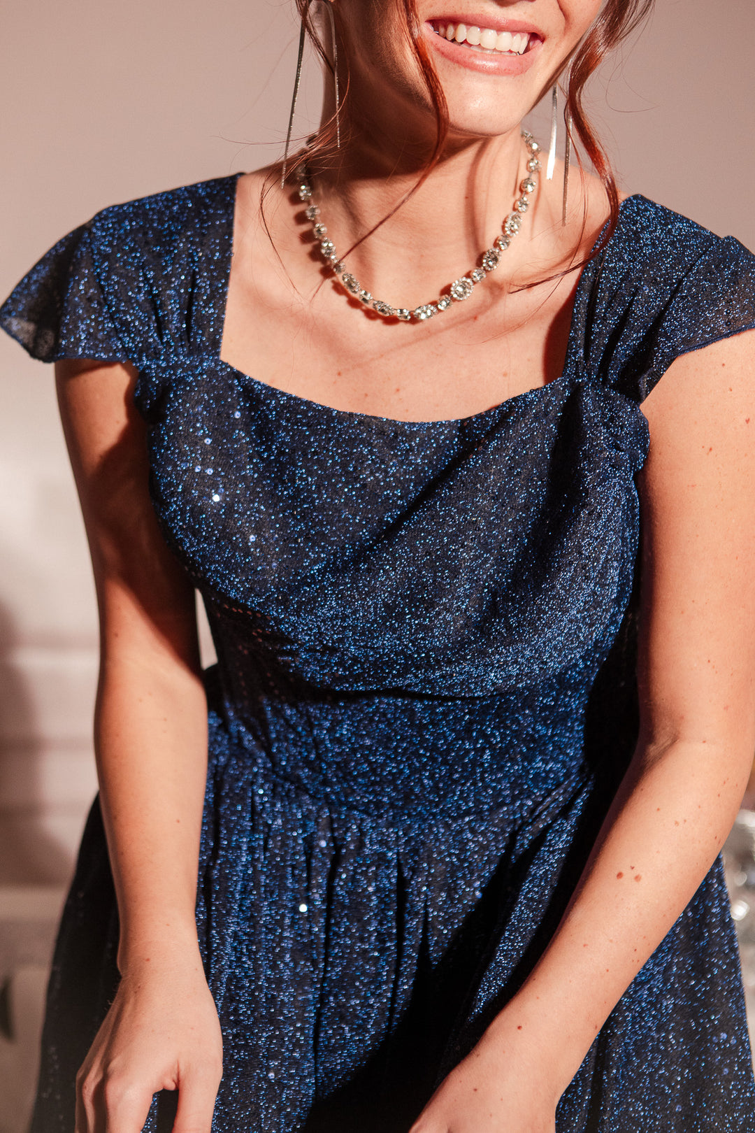 I Feel Pretty Dress in Navy Sequin - FINAL SALE