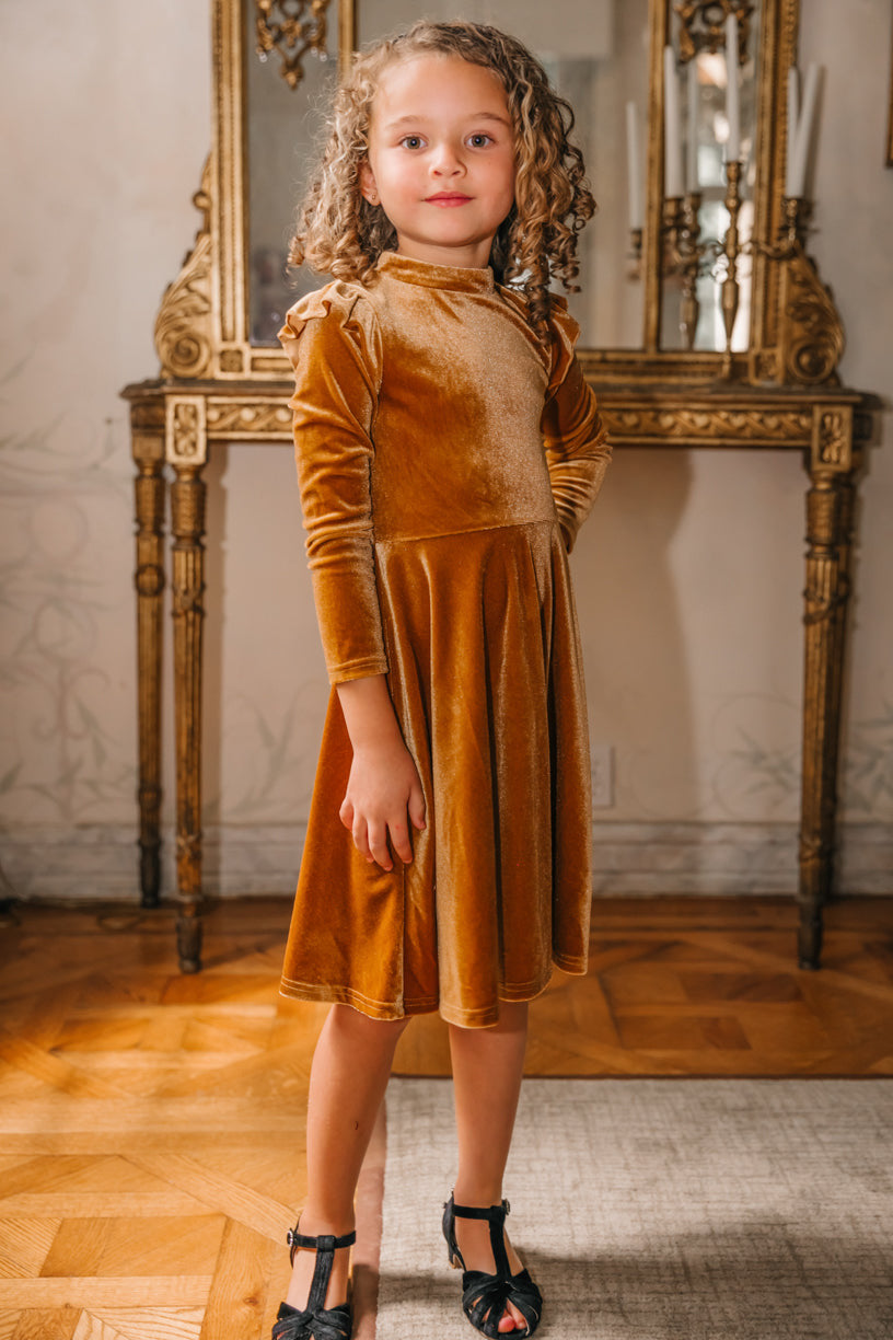 Mini La La Lady Dress in Romance Me Gold - FINAL SALE