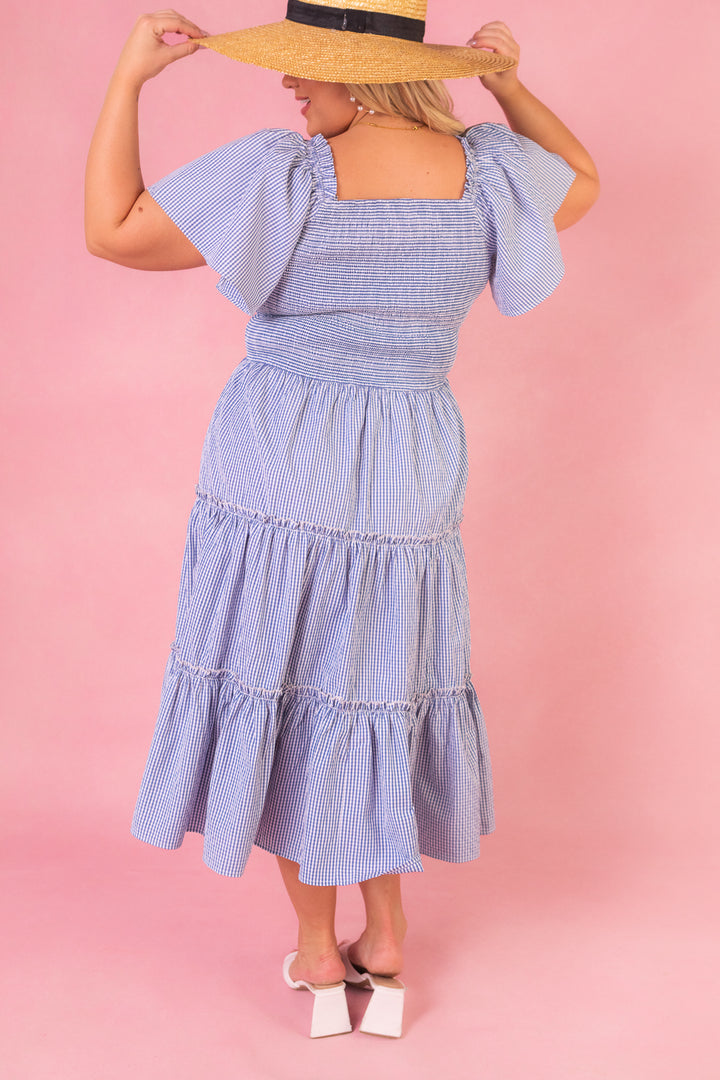 Indie Dress in Blue Gingham - FINAL SALE