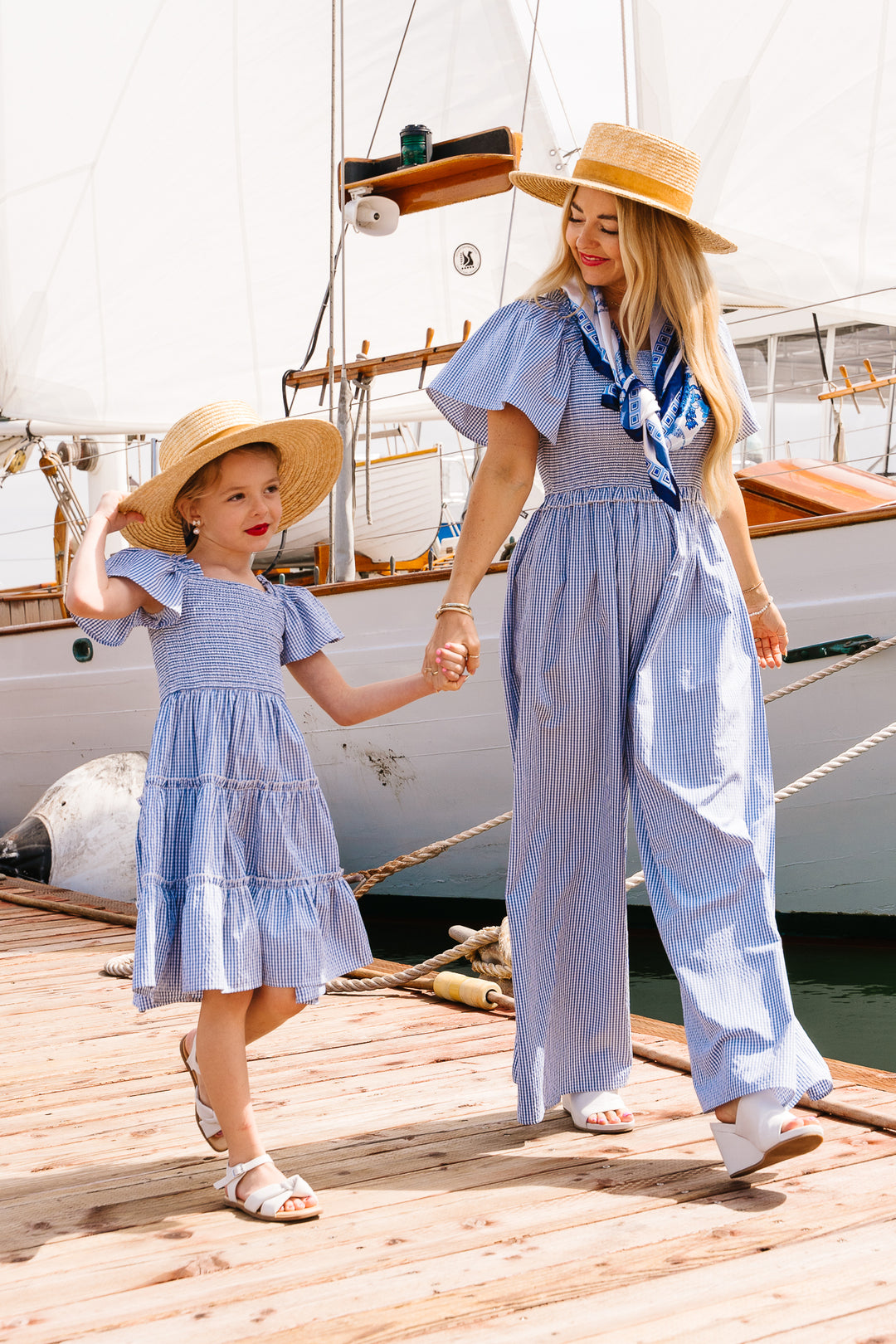 Indie Jumpsuit in Blue Gingham - FINAL SALE