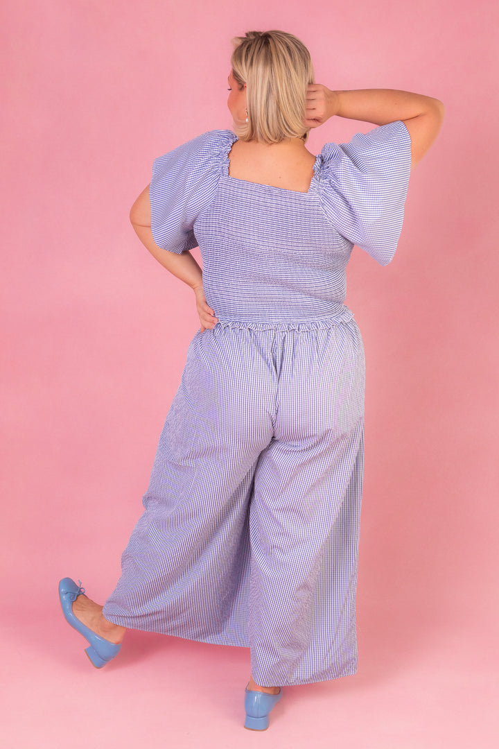 Indie Jumpsuit in Blue Gingham - FINAL SALE