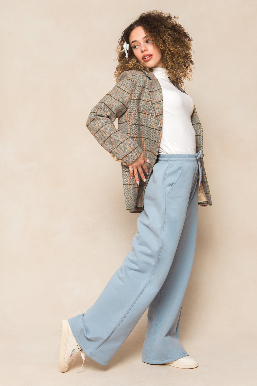 Ivy Wide Leg Sweatpants in Blue