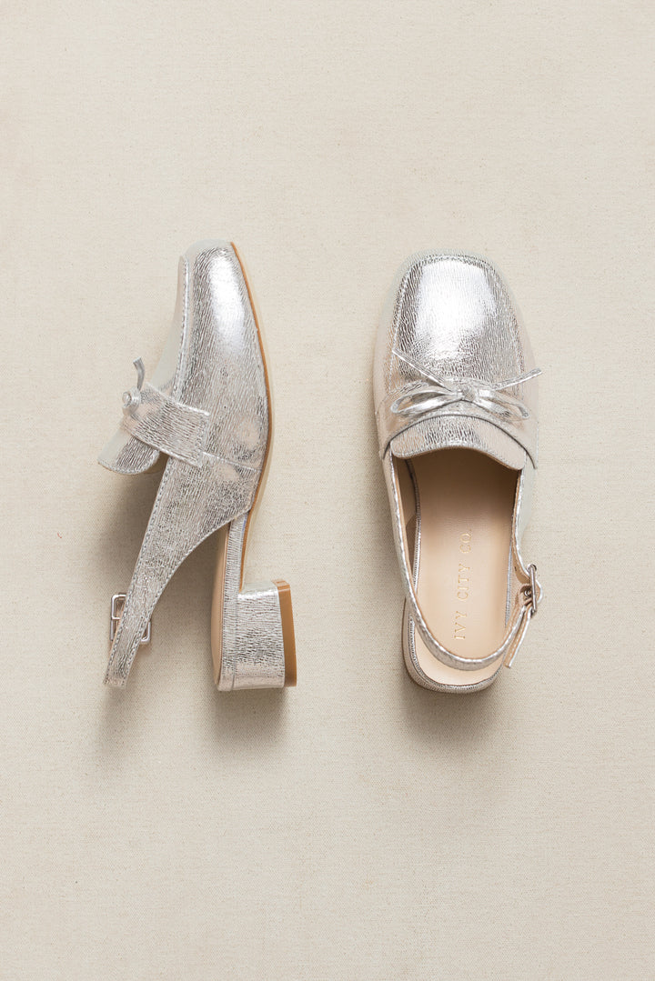 Mini Ivy Bow Loafer in Silver - FINAL SALE