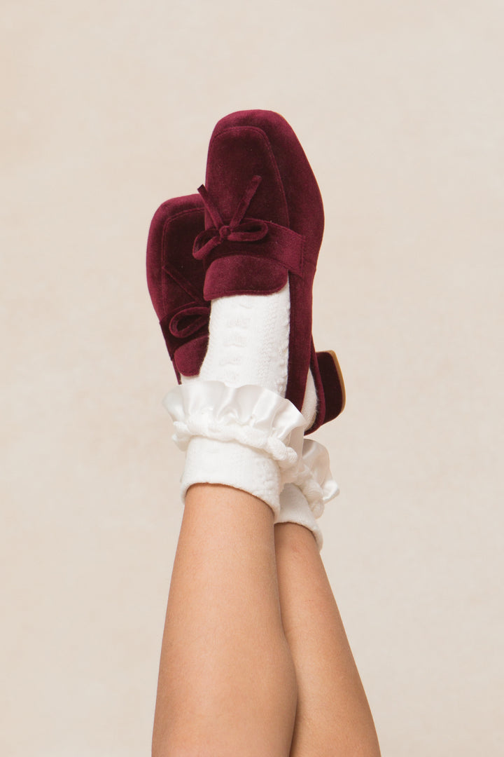 Mini Ivy Bow Loafer in Wine - FINAL SALE