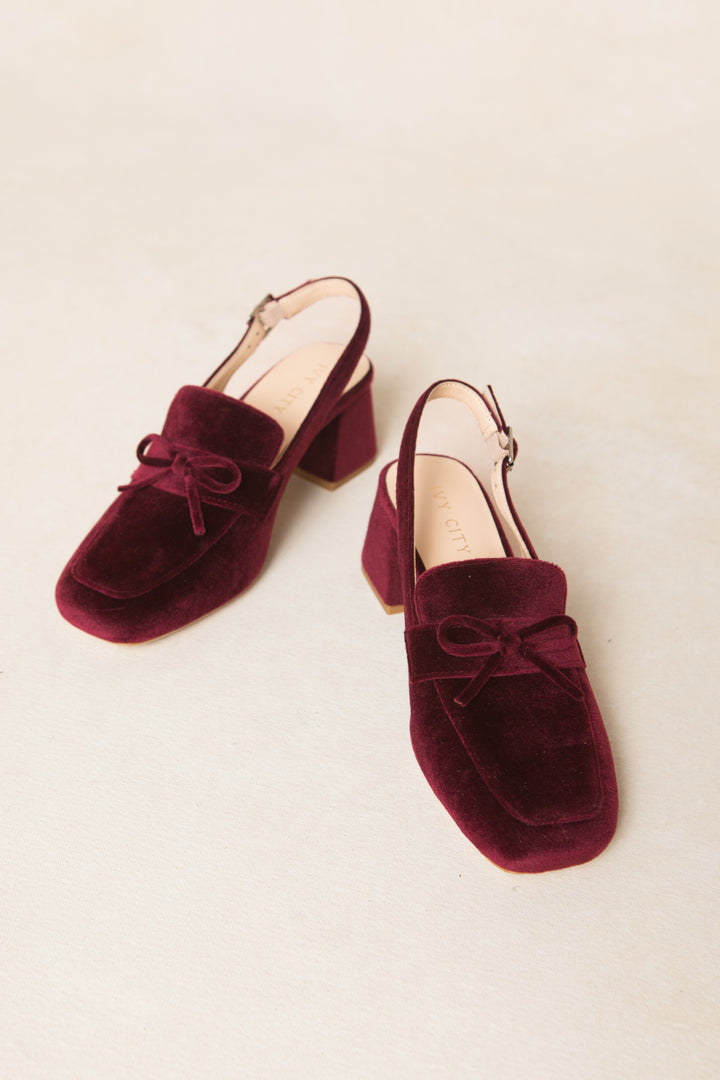 Ivy Bow Loafer in Wine - FINAL SALE