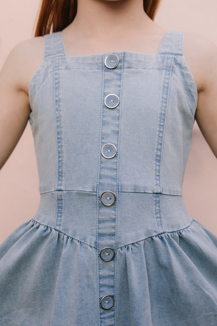 Mini Kristin Dress in Light Denim