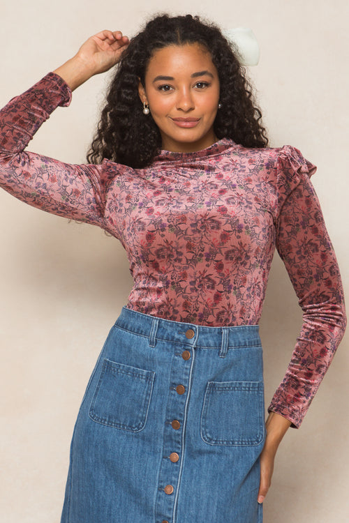 La La Lady Top in Pink Floral - FINAL SALE