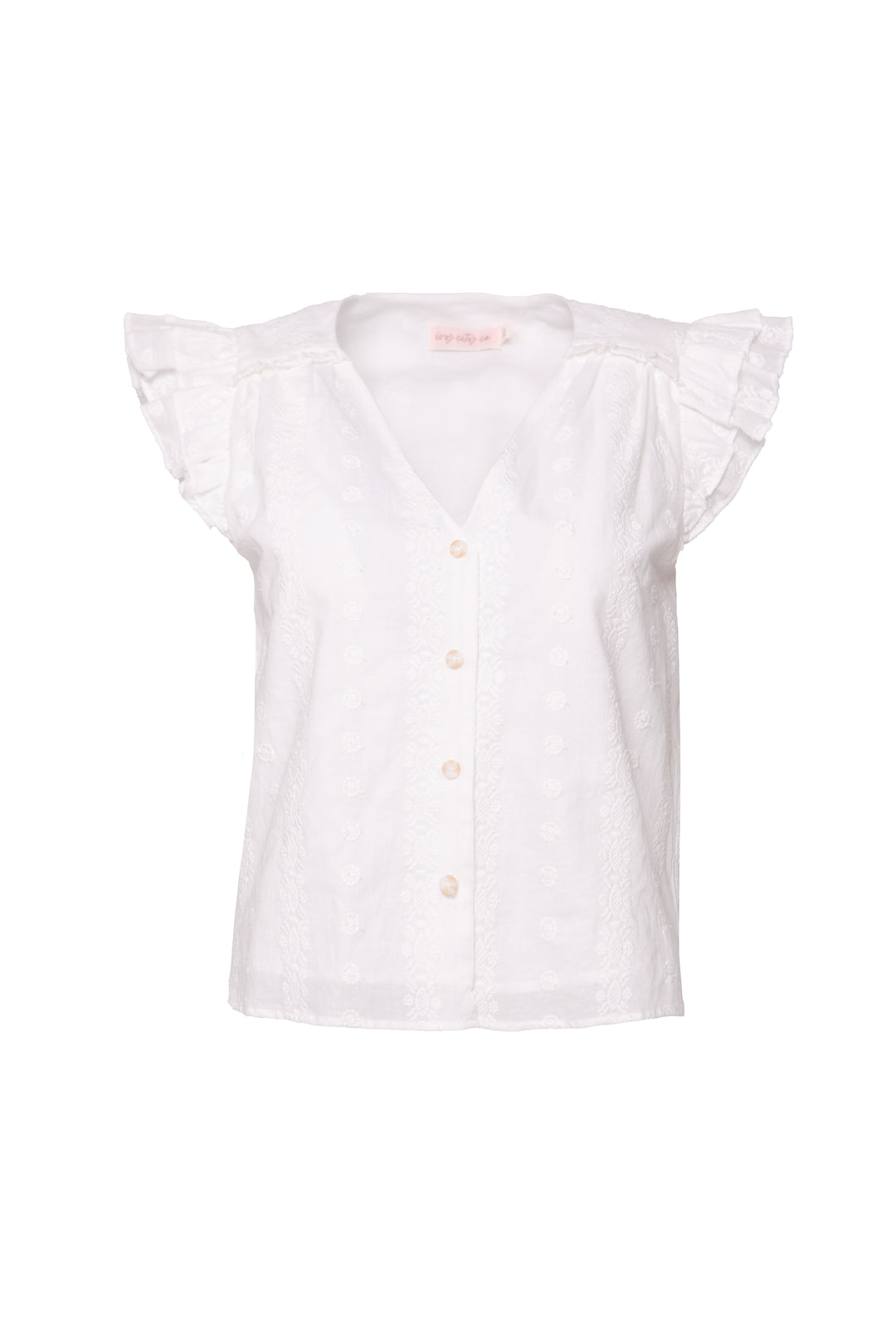 Lana Blouse in White Eyelet