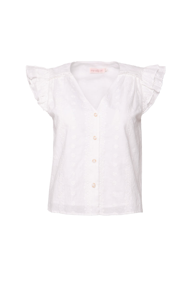 Lana Blouse in White Eyelet