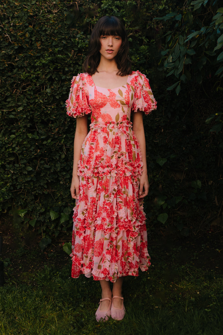 Layla Dress in Pink Floral