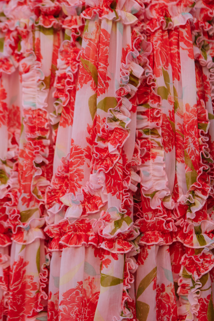 Layla Dress in Pink Floral