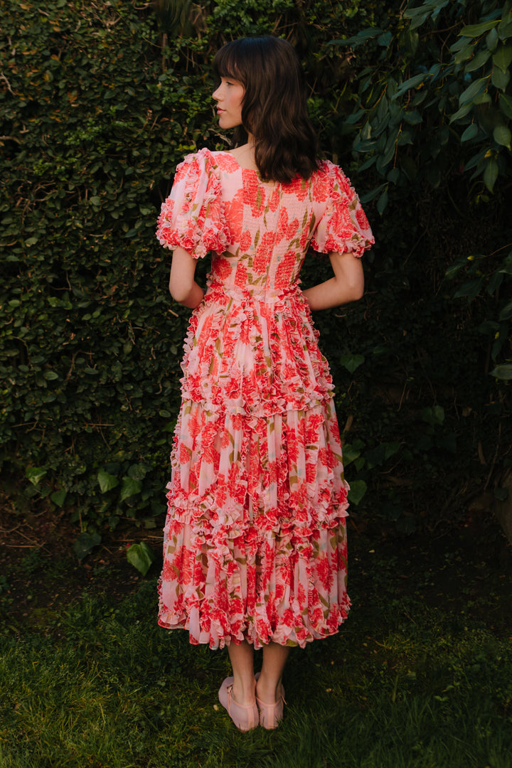 Layla Dress in Pink Floral