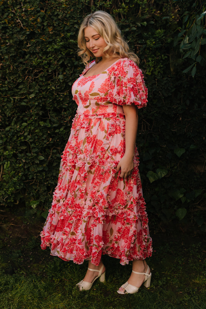 Layla Dress in Pink Floral