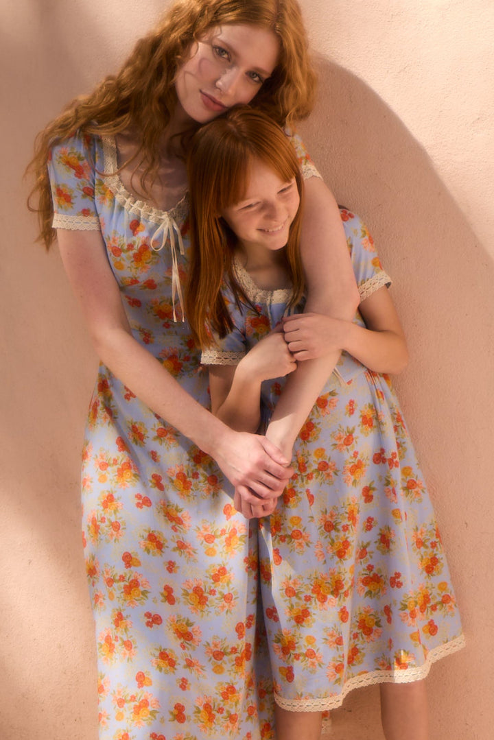 Mini Libby Dress in Orange Floral