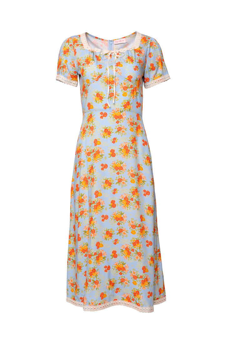 Libby Dress in Orange Floral