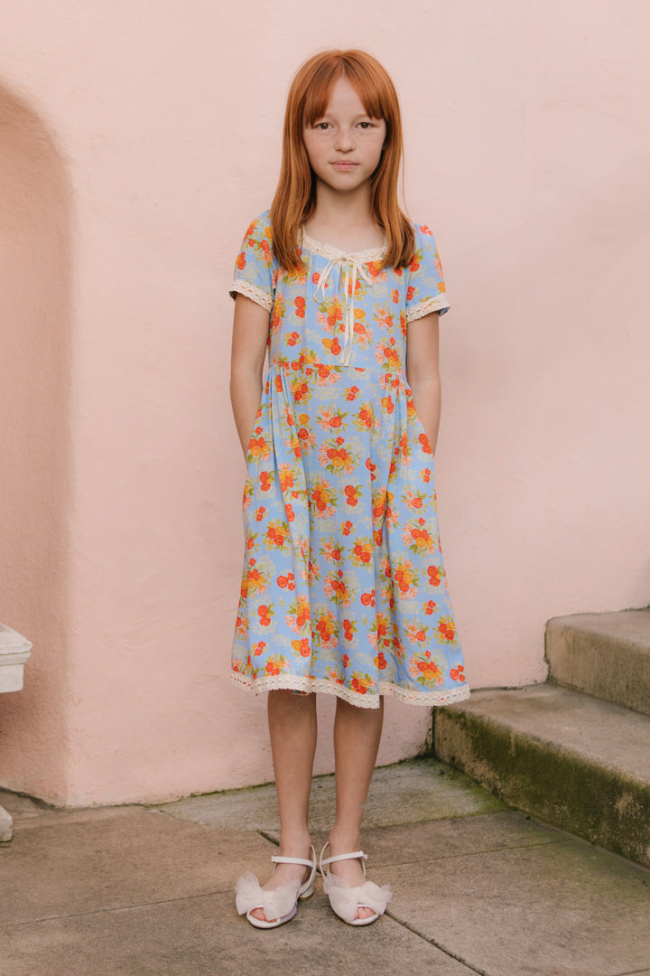 Mini Libby Dress in Orange Floral