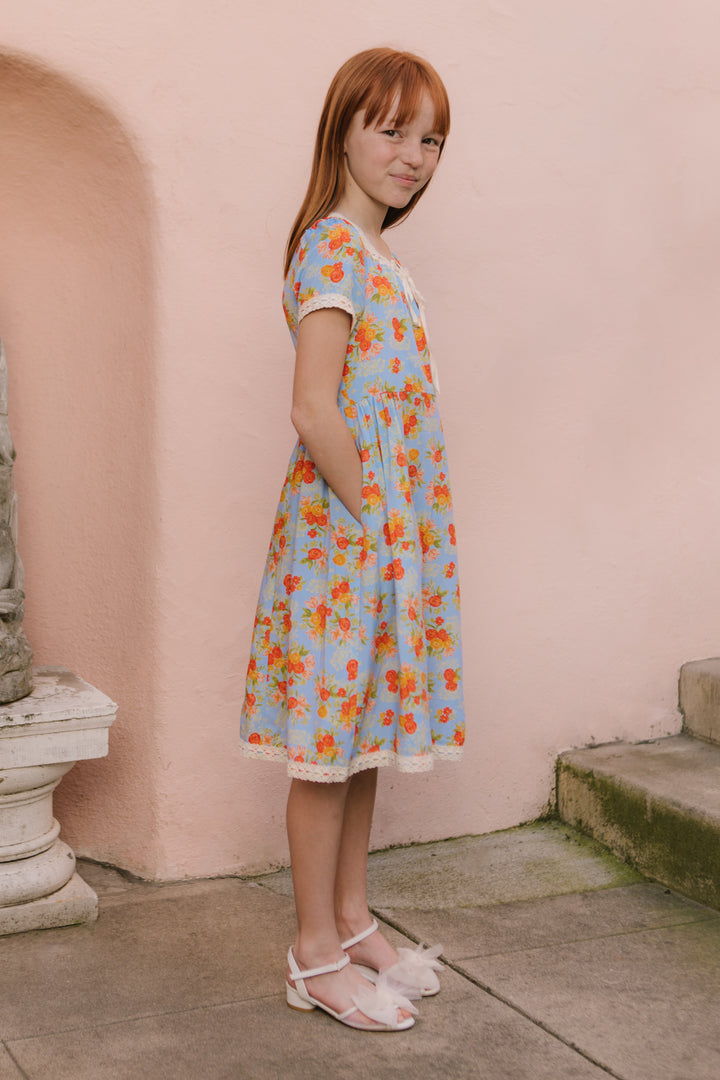Mini Libby Dress in Orange Floral