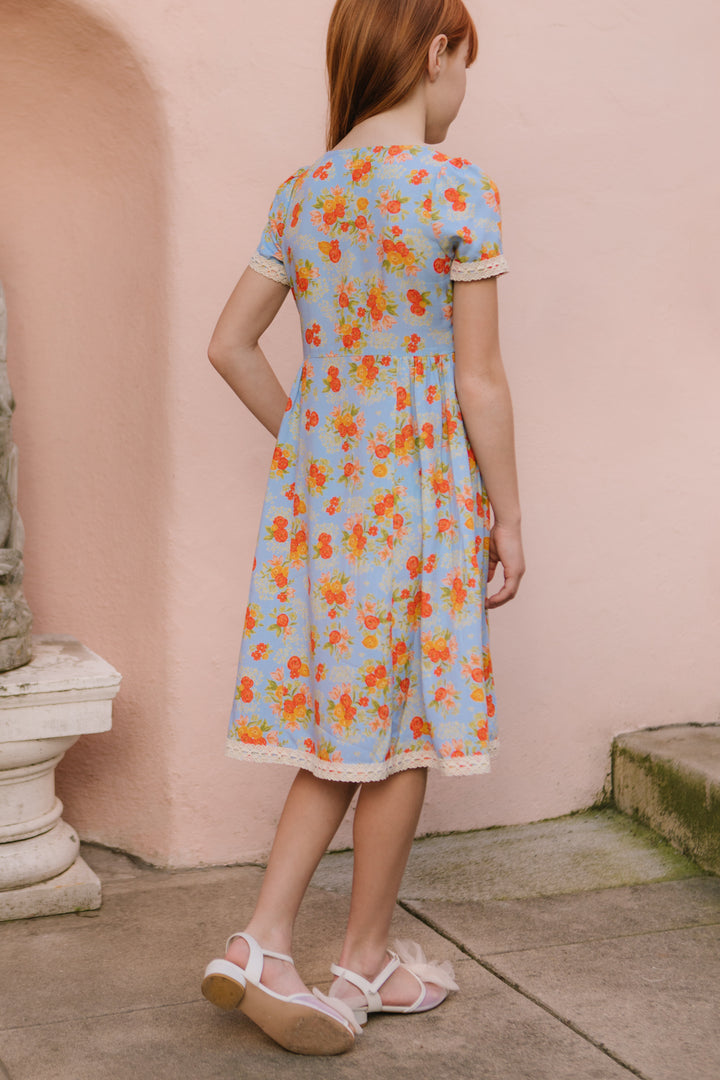 Mini Libby Dress in Orange Floral