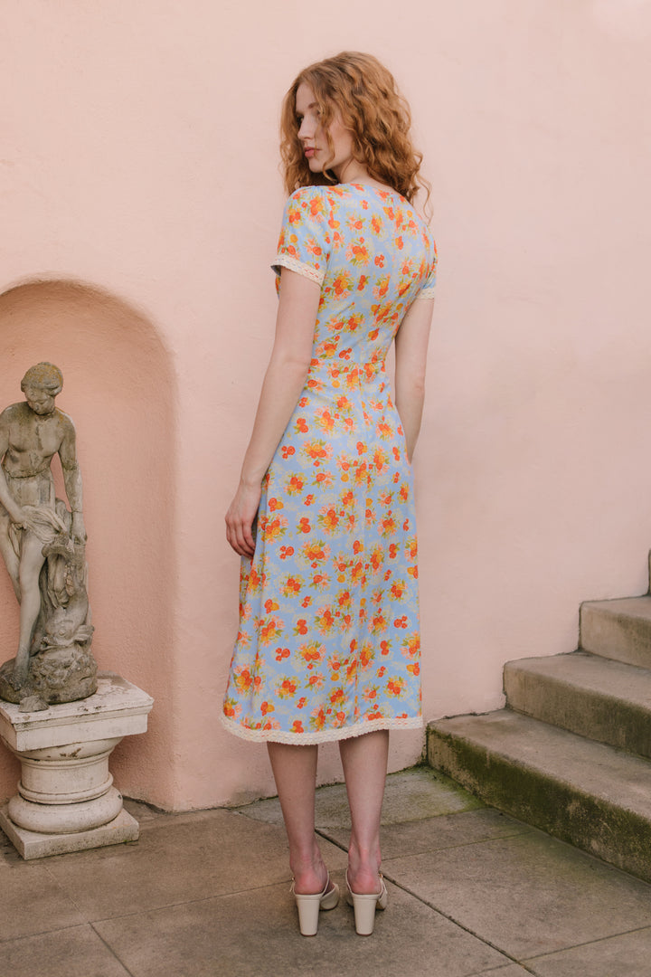 Libby Dress in Orange Floral