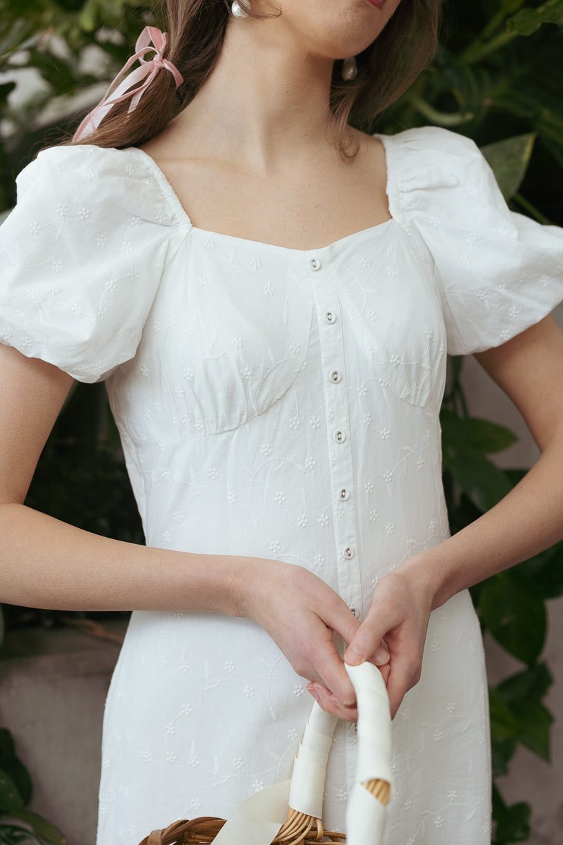 Liberty Dress in White Eyelet