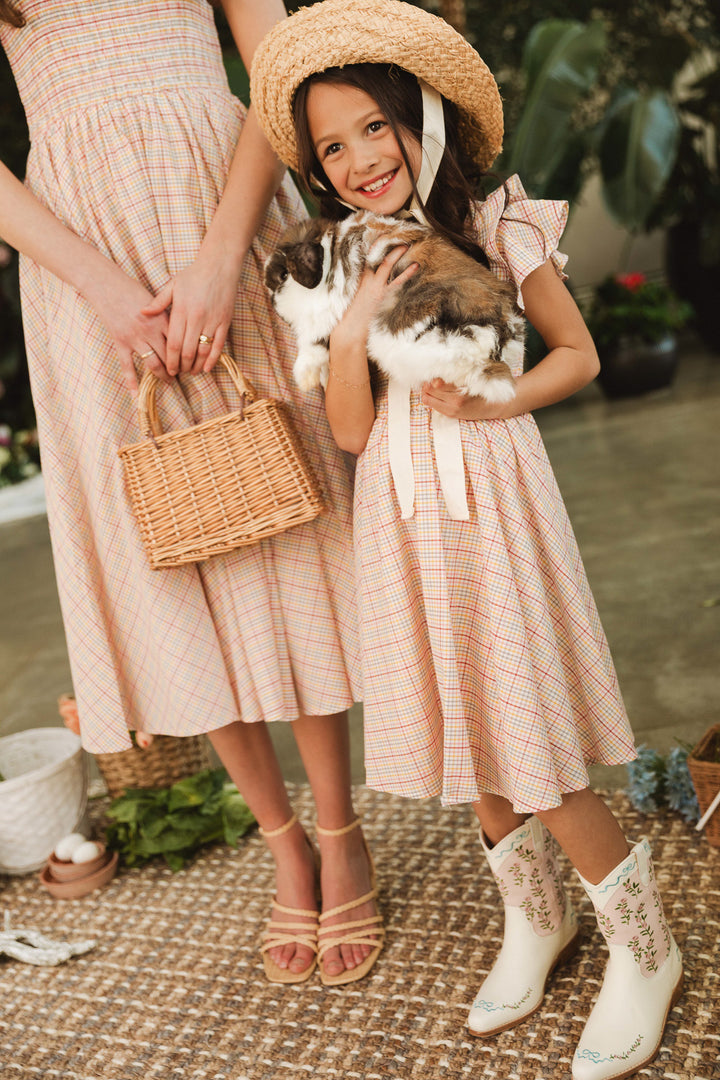 Mini Hattie Dress in Multicolor Gingham