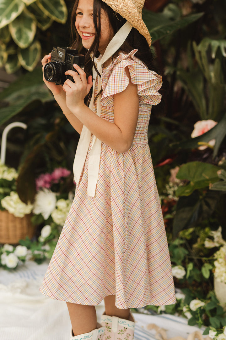 Mini Hattie Dress in Multicolor Gingham