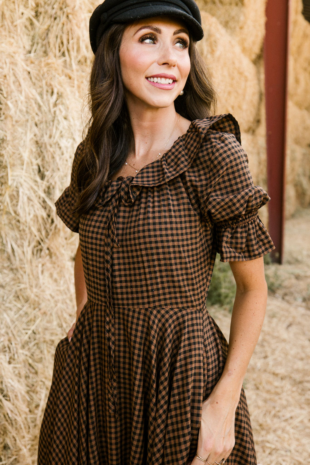 Maple Dress in Brown Gingham - FINAL SALE