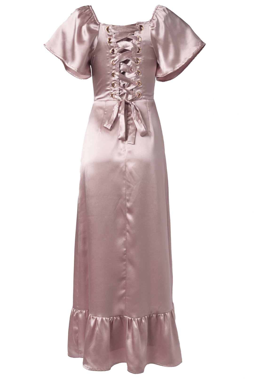 Maddie Dress in Blush Satin-Adult