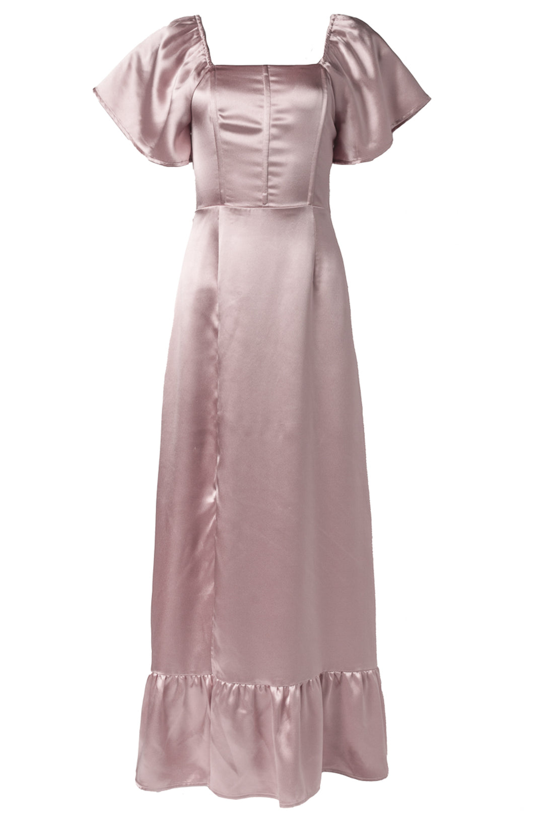 Maddie Dress in Blush Satin-Adult