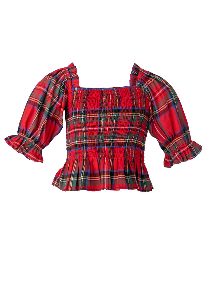 Mini Madeline Top in Holiday Plaid - FINAL SALE