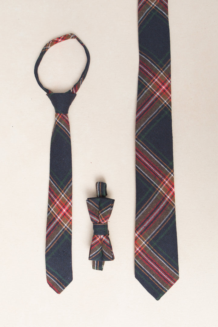 Boys Max Tie in Madeline Navy Plaid - FINAL SALE