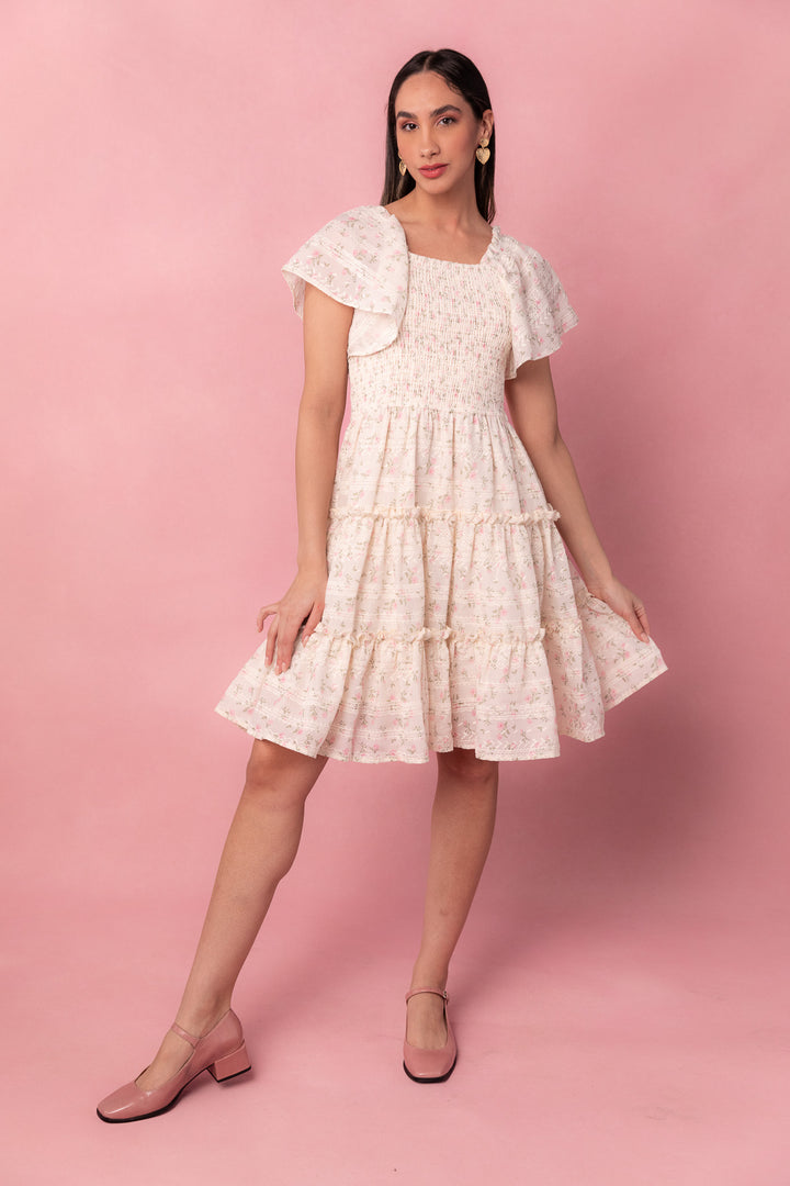 Madison Dress in Eyelet Floral-Adult