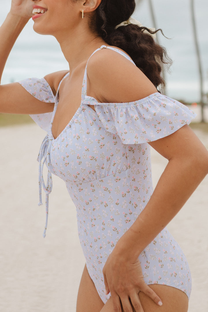 Maise One Piece in Blue Ditsy Floral