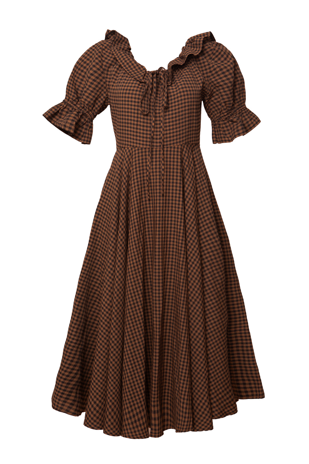 Maple Dress in Brown Gingham - FINAL SALE