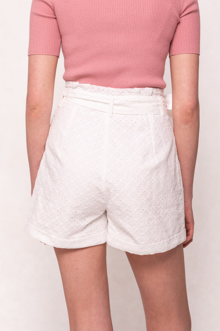 Maria Shorts in White Eyelet