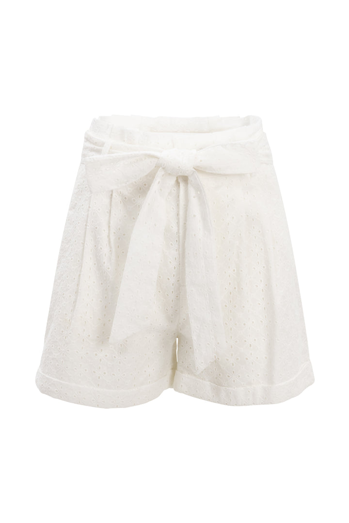 Maria Shorts in White Eyelet