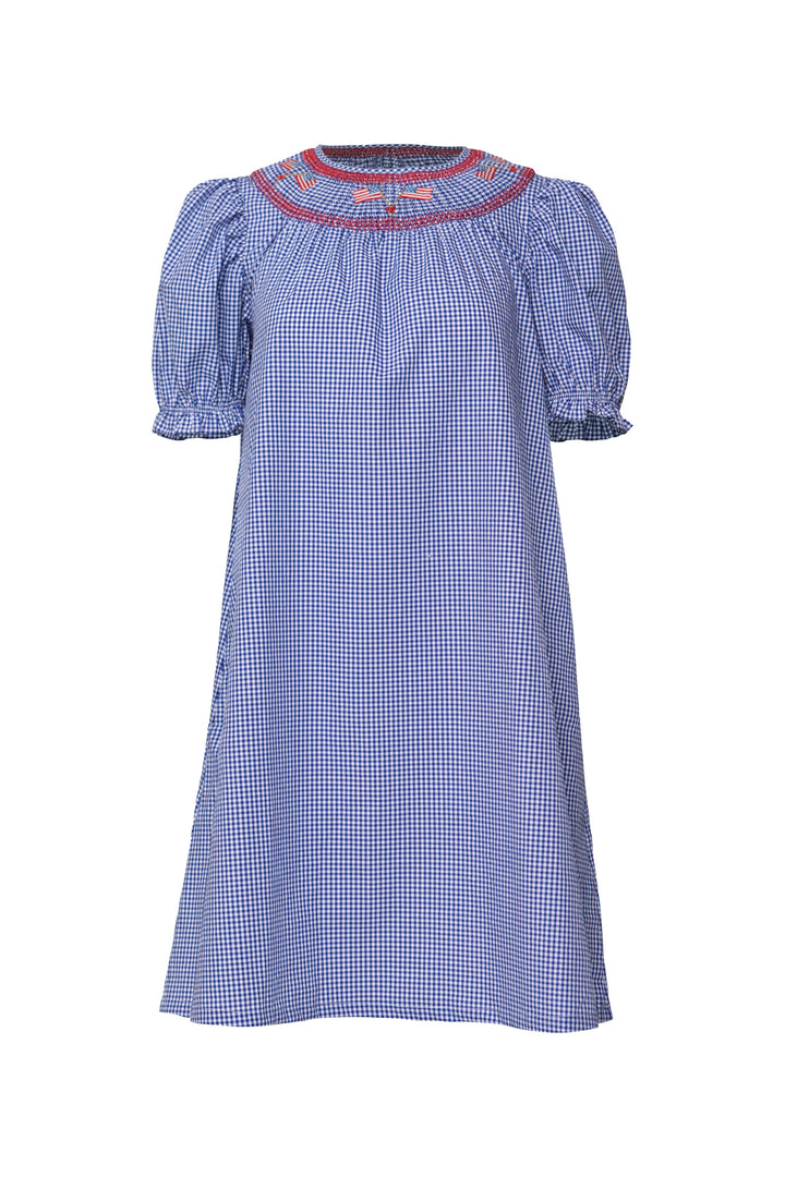 Martha Dress in Blue Gingham