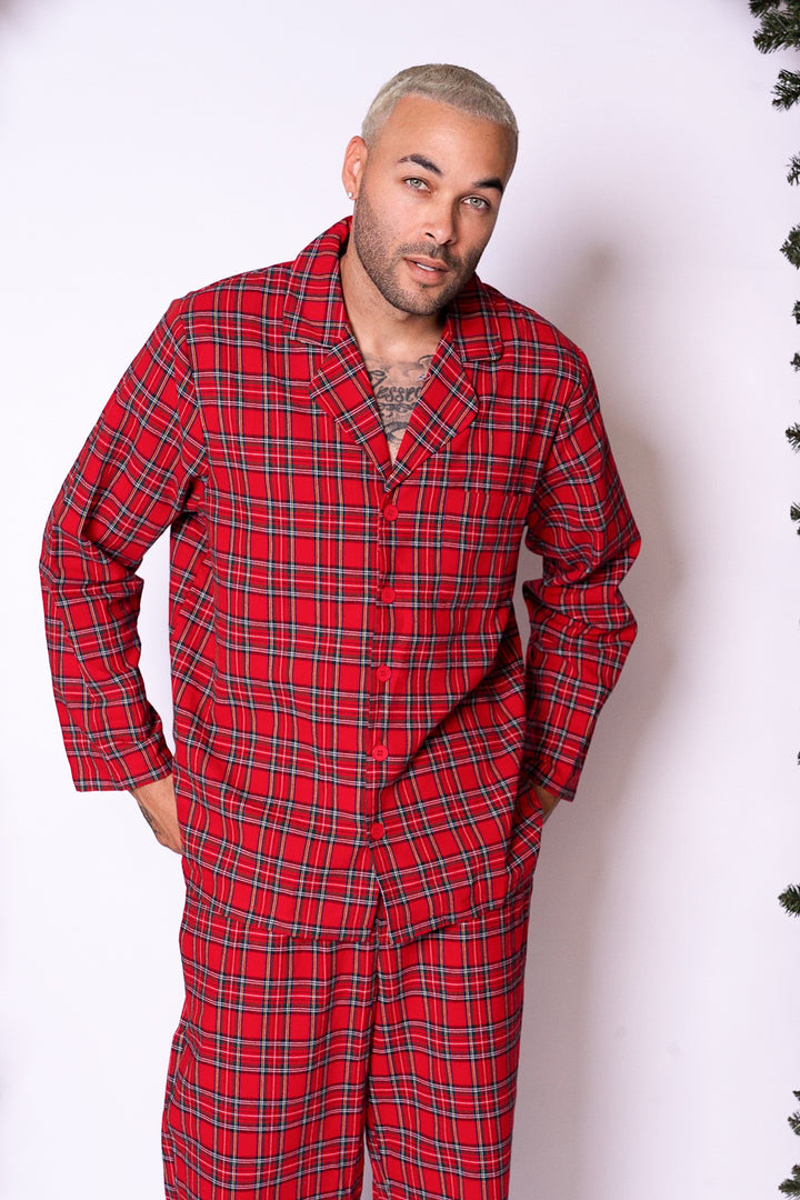 Mens Benjamin Pajama Set in Holiday Plaid - FINAL SALE