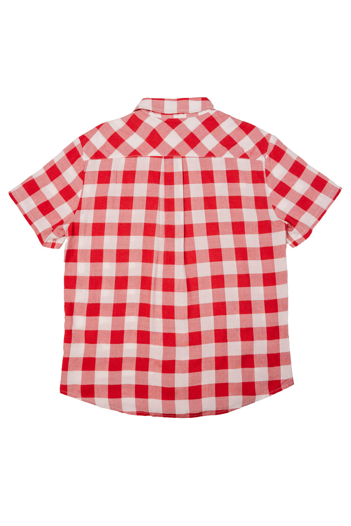 Mens James Shirt in Red Gingham - FINAL SALE