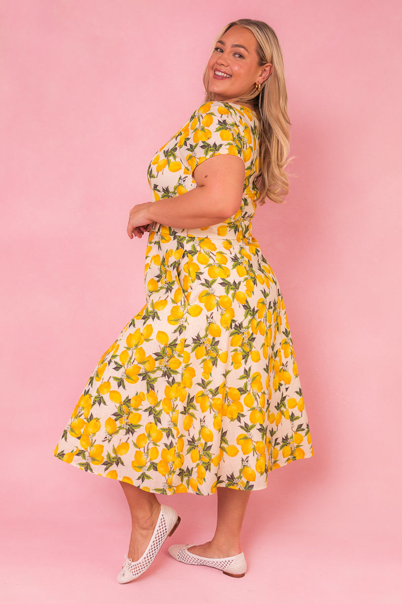 Meredith Dress in Lemons - FINAL SALE