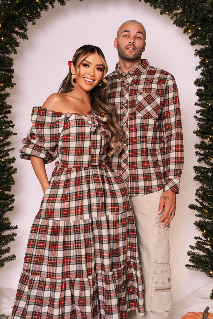 Mens John Shirt in Merry Holiday Plaid