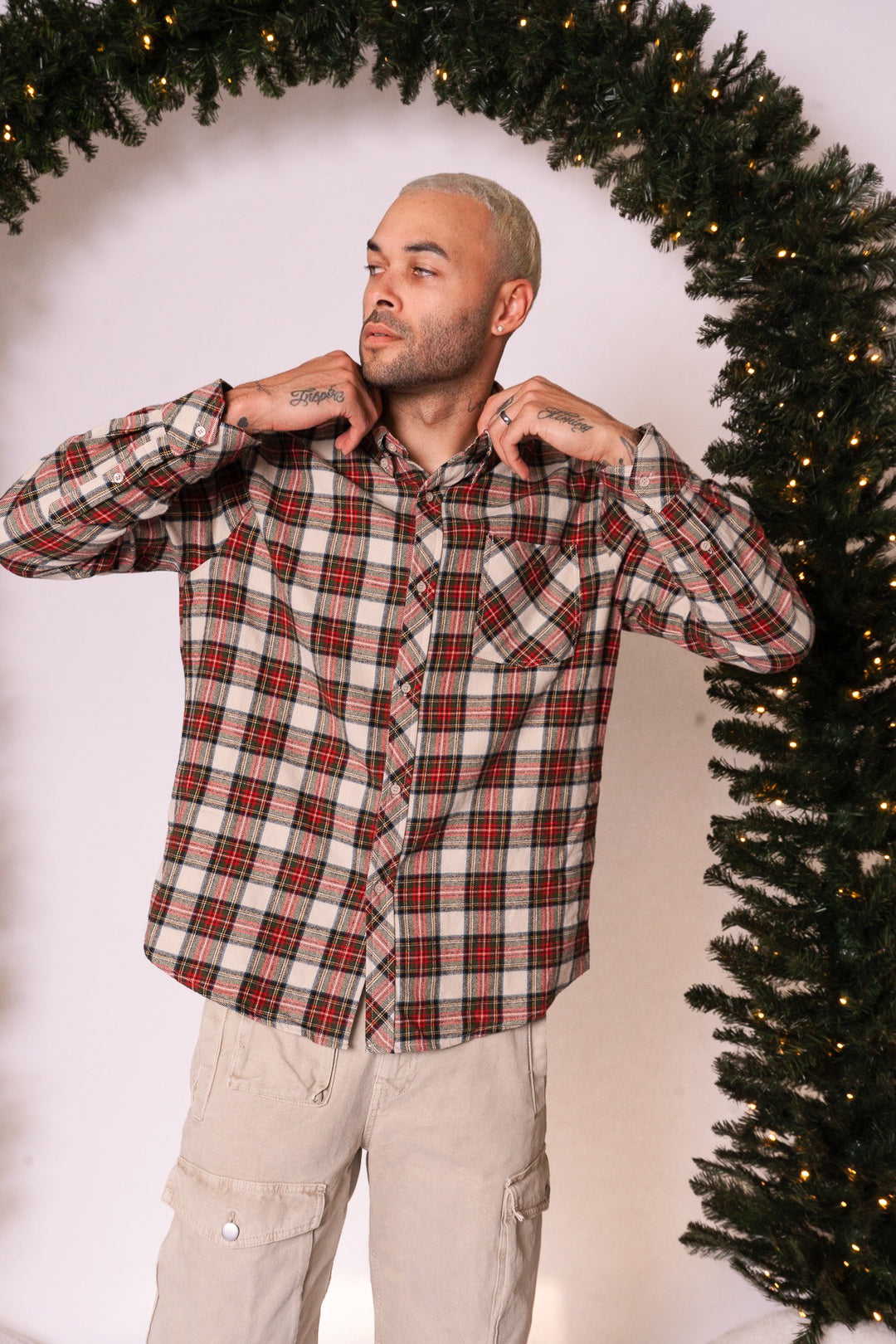 Mens John Shirt in Merry Holiday Plaid