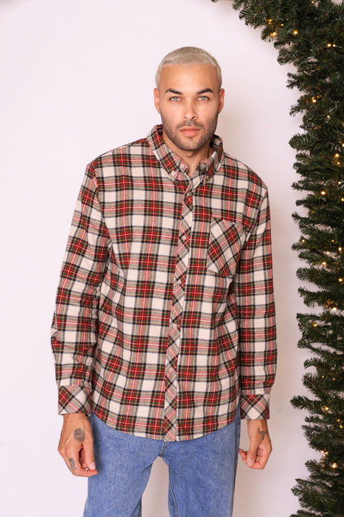 Mens John Shirt in Merry Holiday Plaid