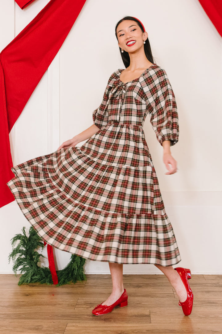 Merry Dress in Holiday Plaid