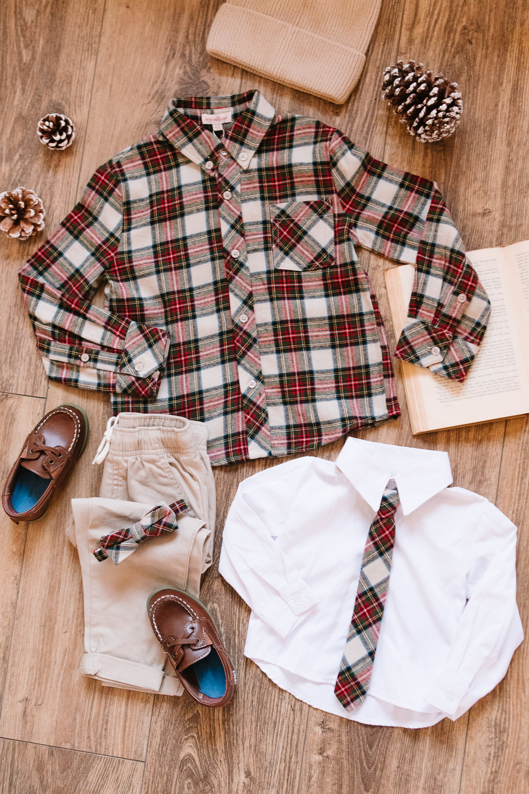 Boys John Shirt in Merry Holiday Plaid