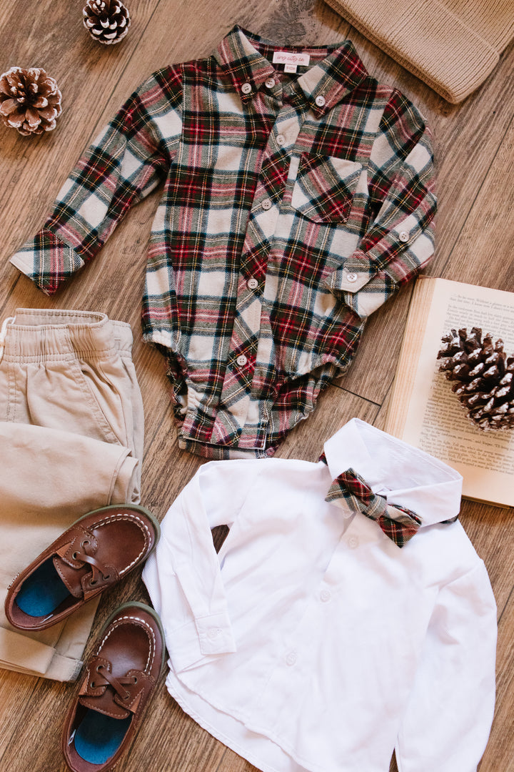 Baby Boys John Shirt in Merry Holiday Plaid