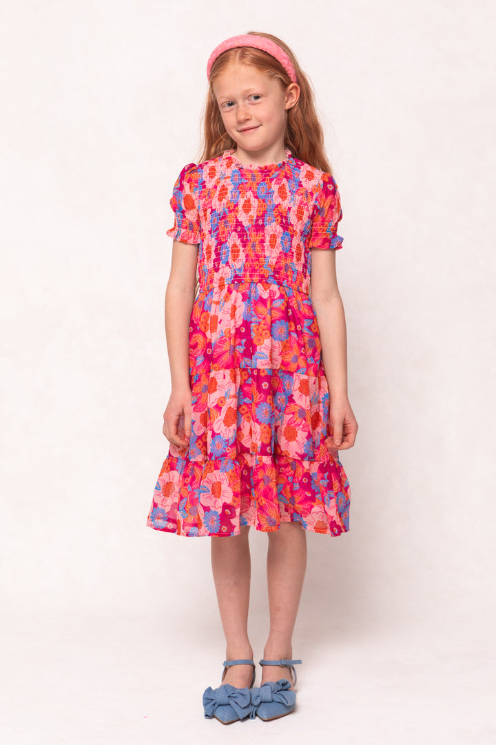 Mini Cordelia Dress in Pink Floral