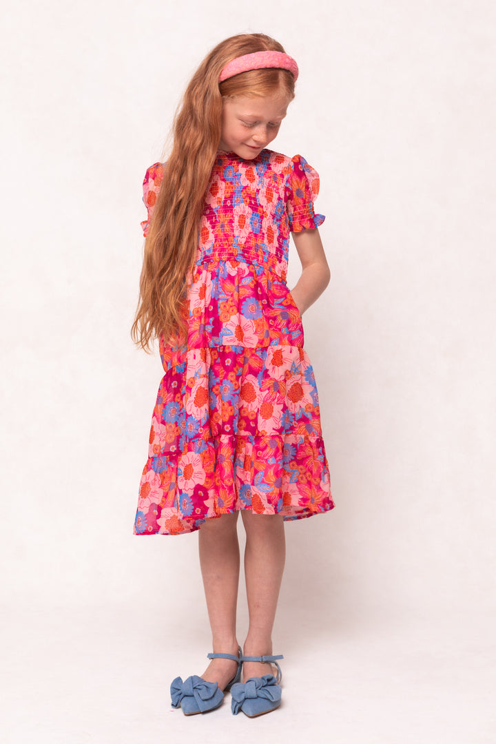 Mini Cordelia Dress in Pink Floral