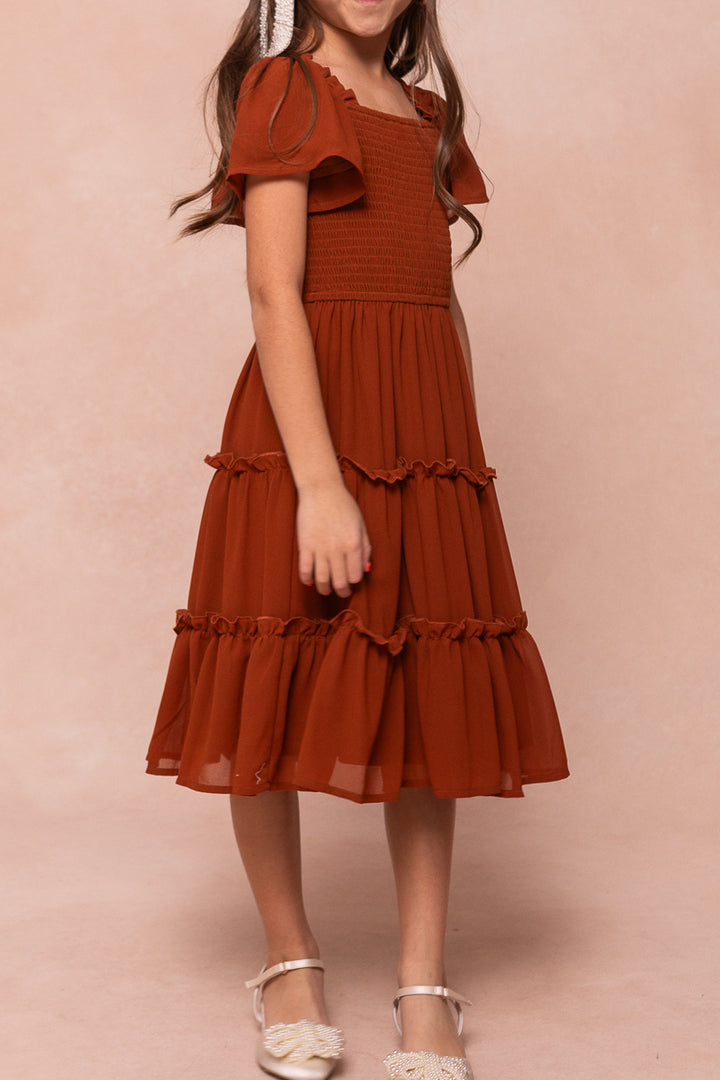 Mini Ellie Dress in Amber Chiffon